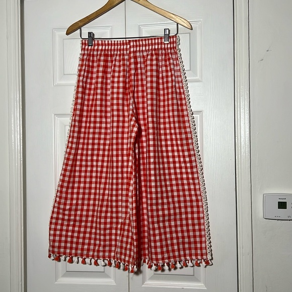 Dodo Bar Or Gingham Wide leg Pant Small - Picture 1 of 8